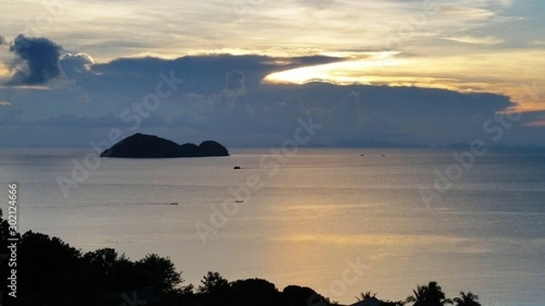 Obraz High vantage ocean view sunset