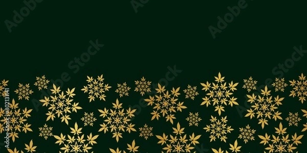 Fototapeta Cannabis leaf border seamless vector pattern background