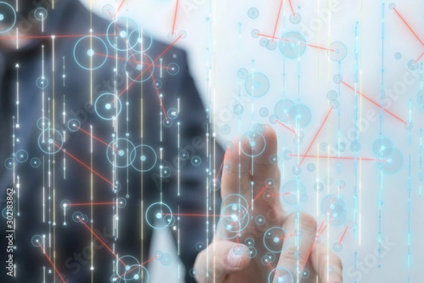 Fototapeta Touch screen technology. Future modern touch screen technology