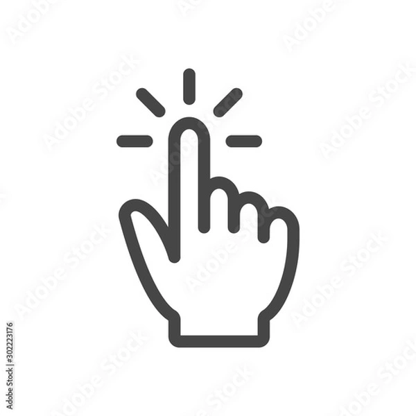 Obraz Touch outline vector illustration icon isolated on white background.