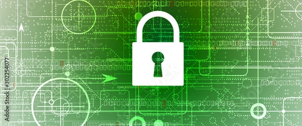 Fototapeta Cybersecurity and information or network protection. Future technology web services for business and internet project