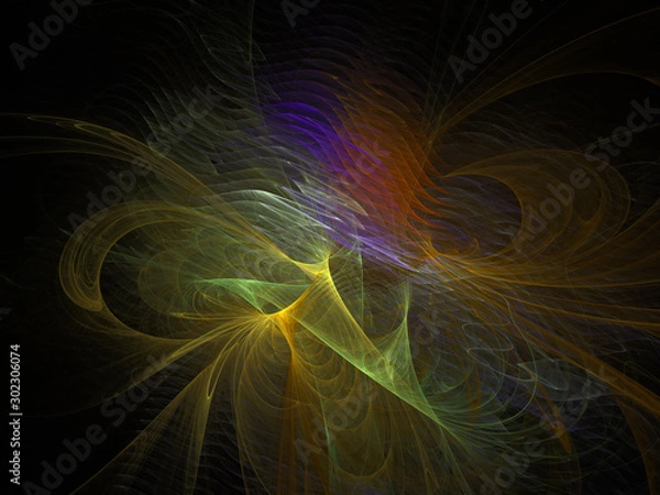 Obraz surreal futuristic digital 3d design art abstract background fractal illustration for meditation and decoration wallpaper