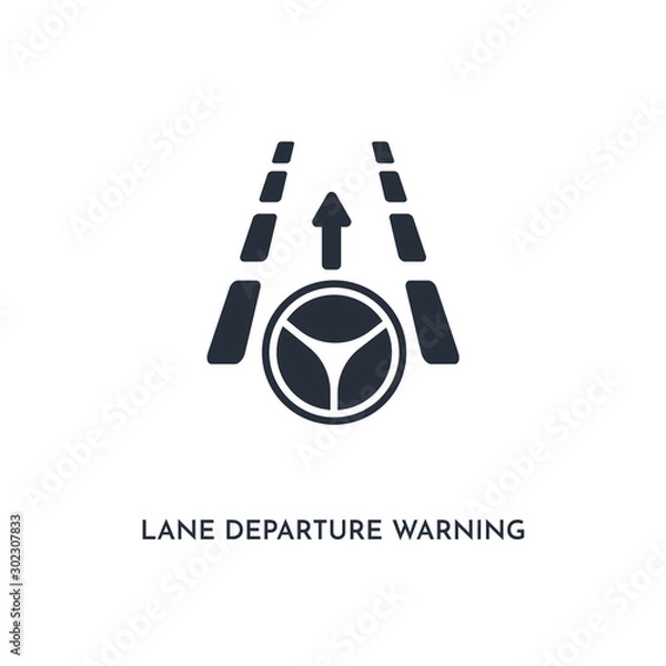 Fototapeta lane departure warning icon. simple element illustration. isolated trendy filled lane departure warning icon on white background. can be used for web, mobile, ui.