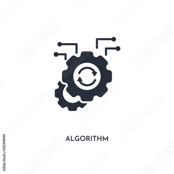 Fototapeta algorithm icon. simple element illustration. isolated trendy filled algorithm icon on white background. can be used for web, mobile, ui.