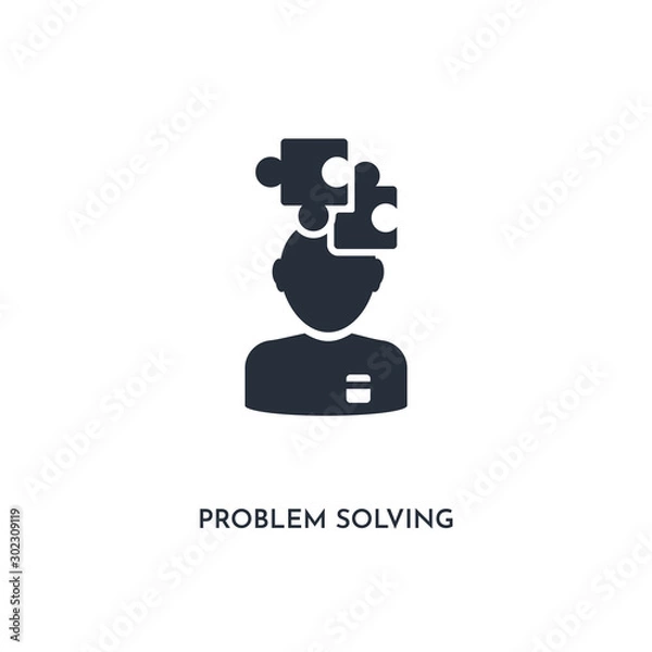 Fototapeta problem solving icon. simple element illustration. isolated trendy filled problem solving icon on white background. can be used for web, mobile, ui.