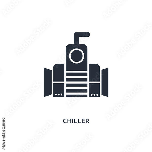 Fototapeta chiller icon. simple element illustration. isolated trendy filled chiller icon on white background. can be used for web, mobile, ui.