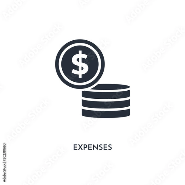 Fototapeta expenses icon. simple element illustration. isolated trendy filled expenses icon on white background. can be used for web, mobile, ui.