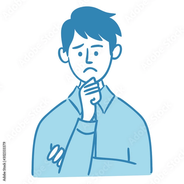 Fototapeta シンプル　男性　疑問