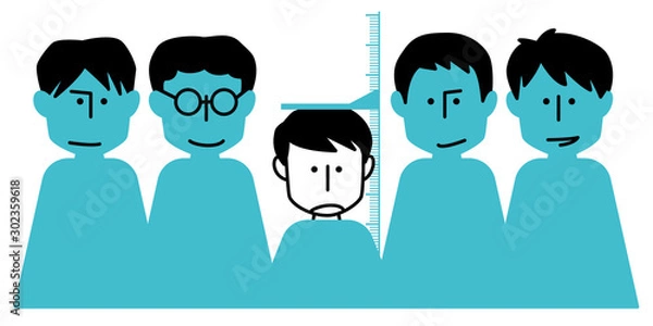 Fototapeta 低身長で悩む男の子