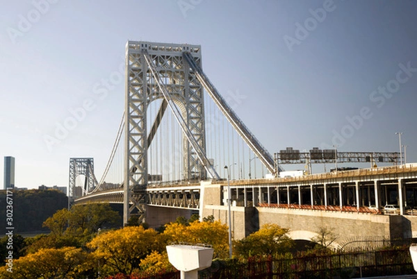 Fototapeta GWB at daylight from Bronx facing New Jersey