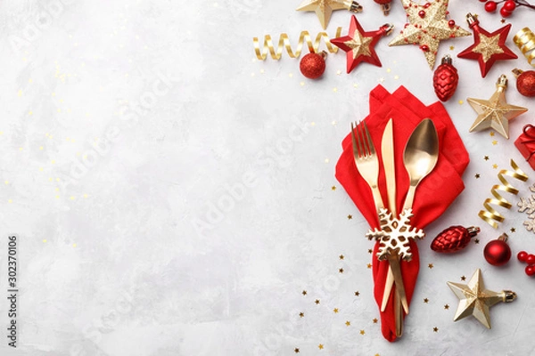 Obraz Christmas or new year table setting