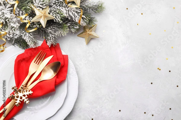 Obraz Christmas or new year table setting