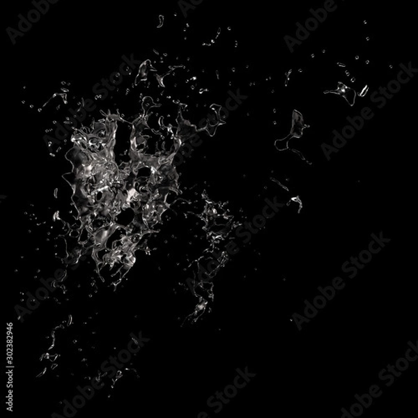 Fototapeta Splash fluid. 3d illustration, 3d rendering.