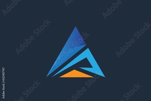 Fototapeta Abstract triangle letter A logo design template vector graphic