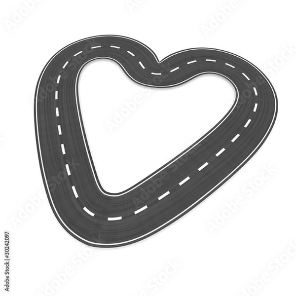 Obraz Infinite road in heart shape