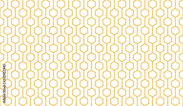 Obraz Bee honey comb background seamless. Simple seamless pattern of bee honeycomb cells. Illustration. Vector texture. Geometric print