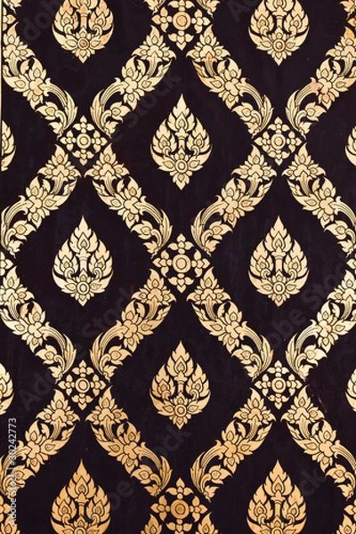 Obraz flower pattern in traditional Thai style art