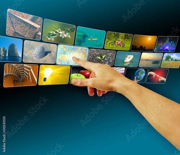 Obraz Hand browsing in virtual space using touch screen interface