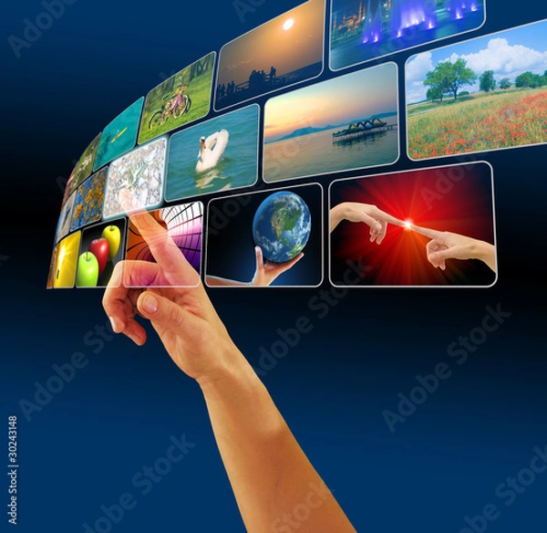 Obraz Hand browsing in virtual space using touch screen interface