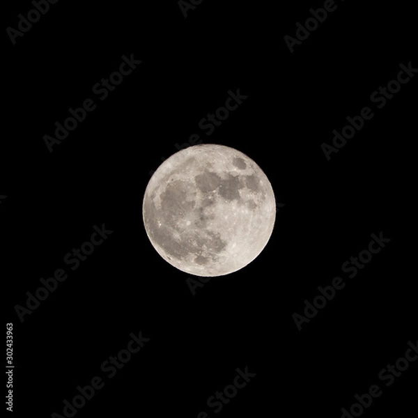Fototapeta Full moon on black background