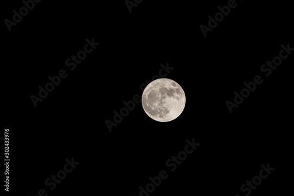 Fototapeta Full moon on black background
