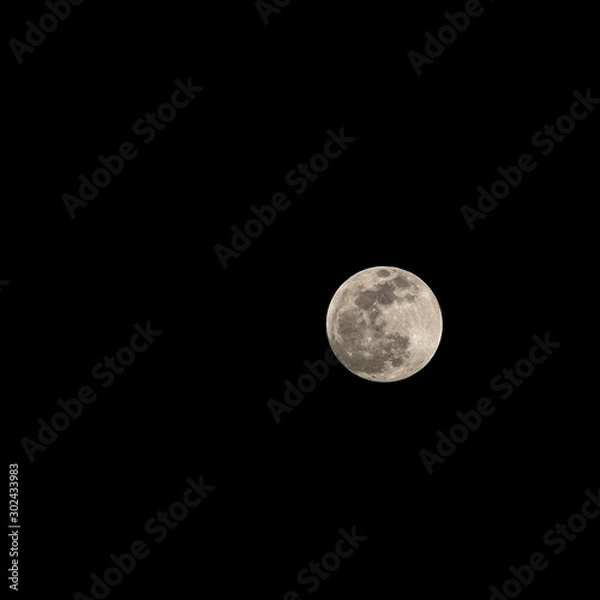 Fototapeta Full moon on black background