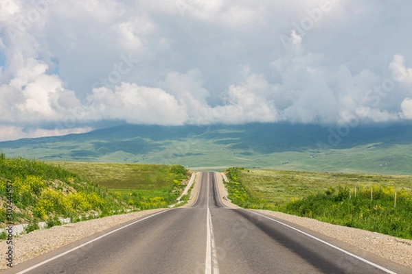Obraz road and blue sky