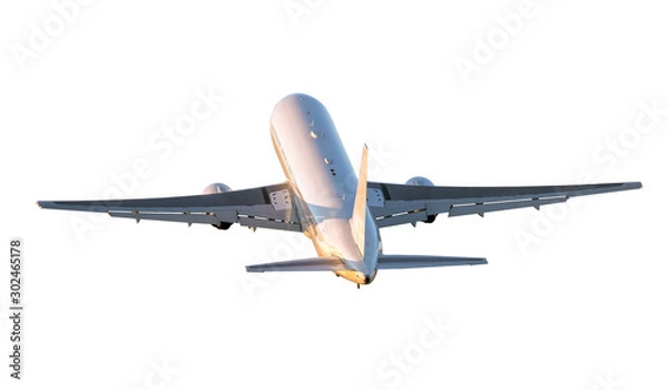 Obraz A middle size commercial jet airplane isolated on white background