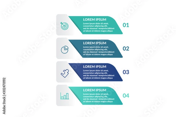 Fototapeta step or process infographic template design . infographic concept for presentations, banner, workflow layout, process diagram, flow chart and how it work
