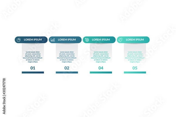 Fototapeta step or process infographic template design . infographic concept for presentations, banner, workflow layout, process diagram, flow chart and how it work