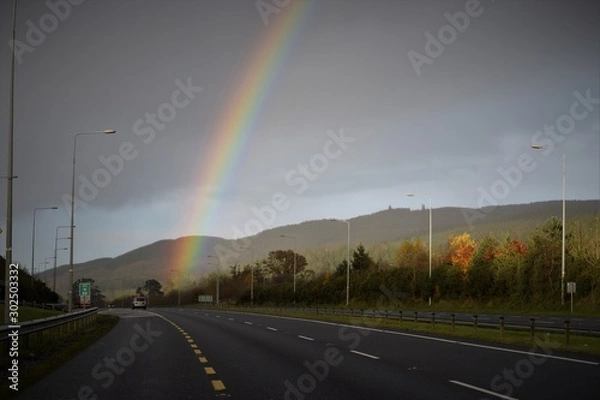 Obraz road and rainbow