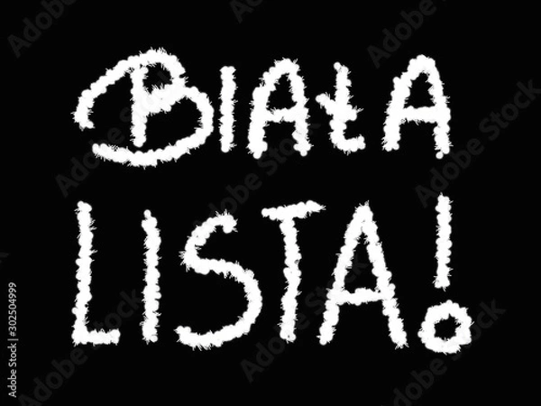 Fototapeta Czarna tablica z napisem biała lista Tekst związany z podatkiem VAT w Polsce