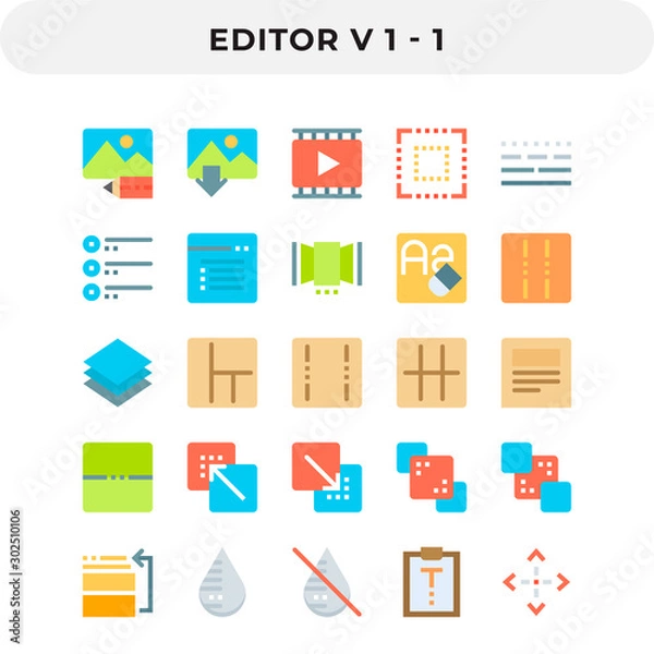 Obraz Flat Icons Pack for UI. Pixel perfect vector icon set for web design and website application.