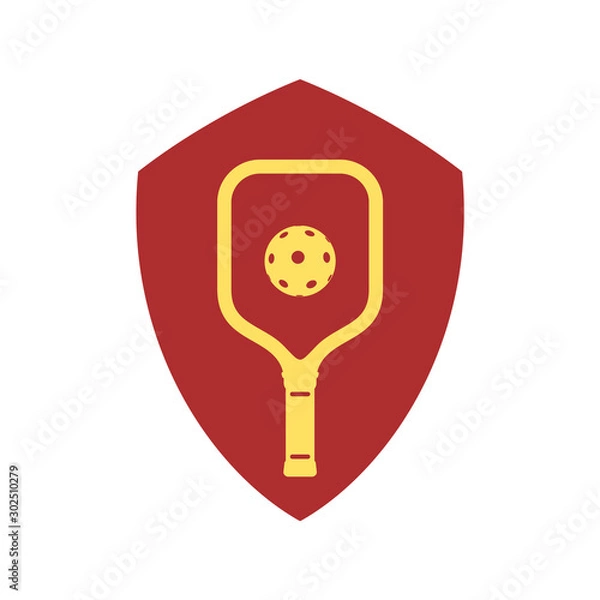 Fototapeta Red and yellow pickleaball symbol