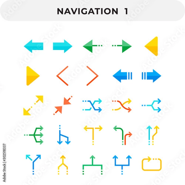 Fototapeta Flat Icons Pack for UI. Pixel perfect vector icon set for web design and website application.