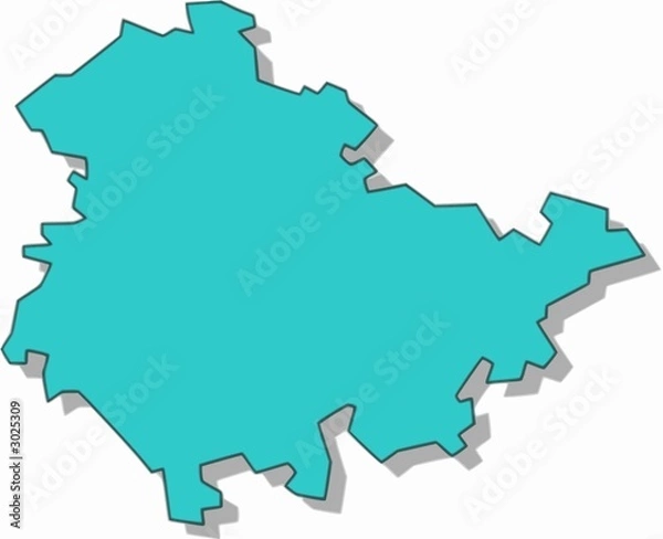 Obraz karte thüringen / map thuringia / carte thuringe