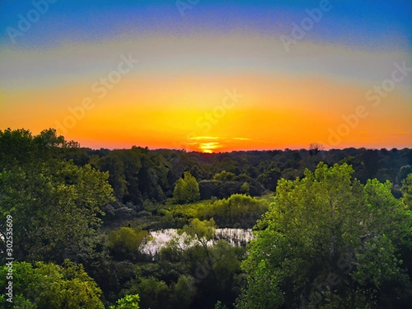 Obraz Sunsetoversmallpond