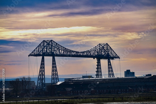 Obraz Middlesbrough transporter bridge at sunset