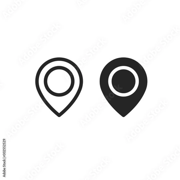 Fototapeta Map Pin Address Contacts Vector Icon