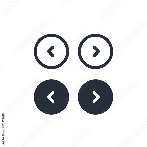 Obraz slider buttons arrow left right vector icon element UI