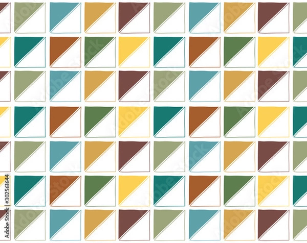 Obraz 四角　スクエア　パターン　背景　シームレス