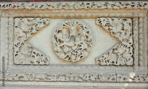 Obraz 龙及龙纹石刻浮雕