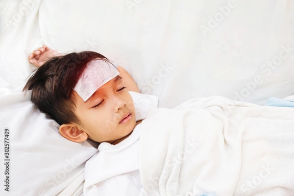 Obraz Asian boy is not comfortable.