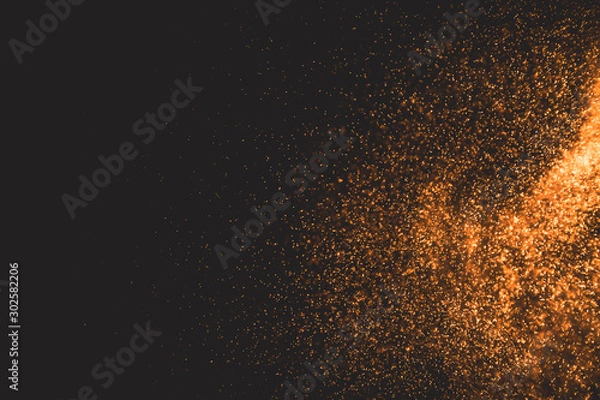 Fototapeta Gold bokeh on black