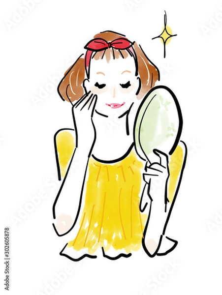 Obraz スキンケアする女性