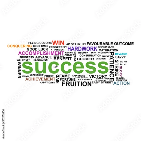 Obraz Success word cloud vector illustration