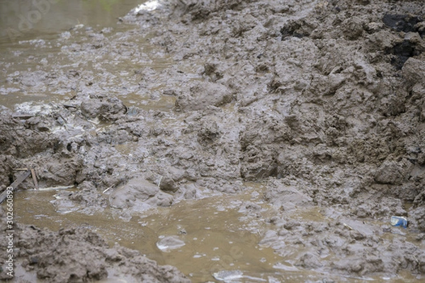 Fototapeta 建設現場の泥水