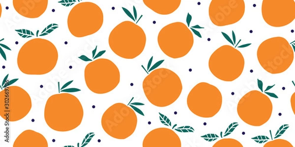 Obraz Stylish citrus oranges fruits seamless pattern