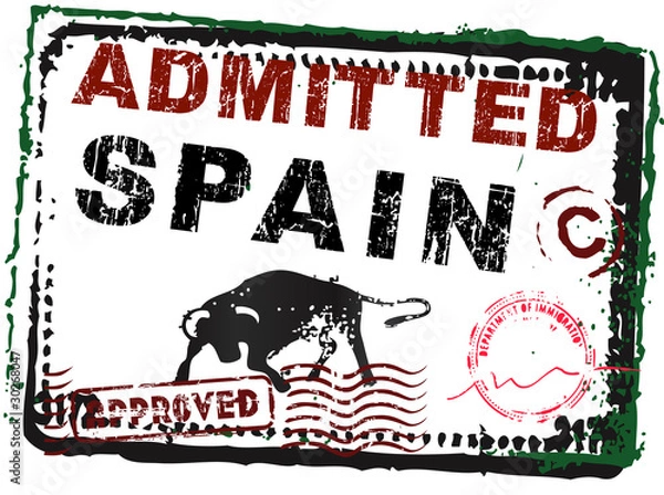 Obraz Immigration Stamp - Spain