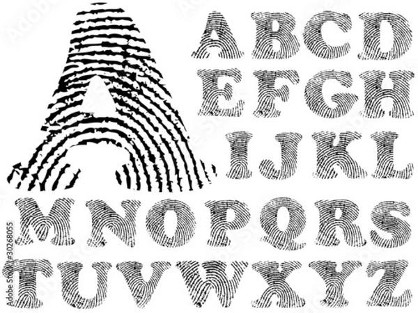 Fototapeta Fingerprint Alphabet